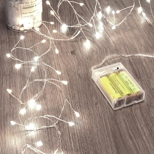 Minetom Fairy Lights Battery Operated, Twinkle String Lights 5ft 60LED - color: Pure White