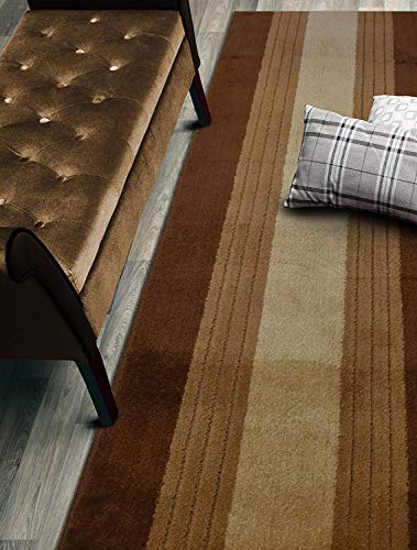 Custom Size Hallway Runner Rug, Slip Resistant, 26 Inch Wide X Your Choice of Length, Lines Brown, 26 Inch X 2 Feet, Doormat Size - color: Brown Lines, size: 2'2" x 2' (Rectangular)