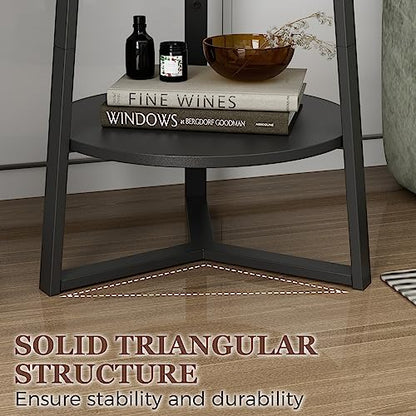 Gadroad Round End Table with Storage Shelf, Black - color: Black, size: 15.7"D x 15.7"W x 23"H (no Charging Station)