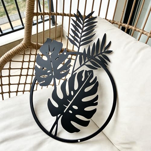 Metal Tropical Leaves Wall Art Decor, Metal Leaf Wall Hanging Sculpture