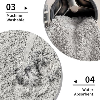 Disolla Toilet Rug 22x24 Gray, Non-Slip Soft Toilet Mat U-Shaped Washable - color: Grey, size: 1'10" x 2' (22''x24'' Toilet Rug)