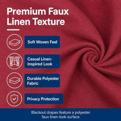 Layered Window Treatments Curtains for Bedroom, Living Room, 4 Panel Set - color: Burgundy, size: 37"W x 63"L (Pack of 4)