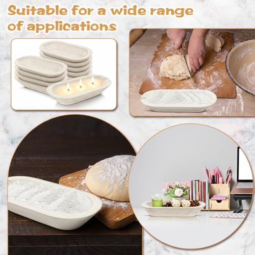 Nuogo 10 Pack 12.5 Inches Wooden Dough Bowls Bulk Rustic Bowls, White - color: White, size: 12.5 Inches