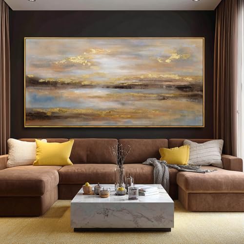 Large Framed Artwork for Living Room Abstract Bedroom Wall Art Gold Abstract Wall Decor Office Home Decor 29"x 58" Canvas Painting Wall Hanging - color: Framed, size: 58"L x 29"W