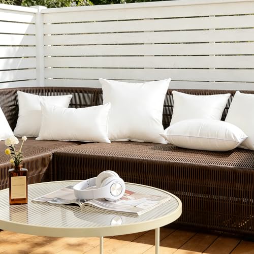 Oubonun Waterproof Outdoor Pillow Inserts 20 x 20 Set of 2, Square Pillows - size: 20 × 20(Pack of 2)