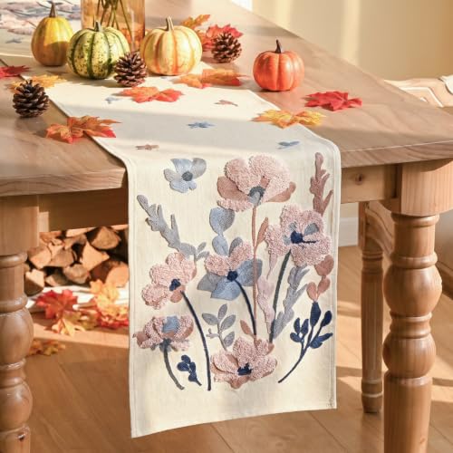 Artoid Mode 3D Chain Embroidery Soft Fall Table Runner 13x72 Inch