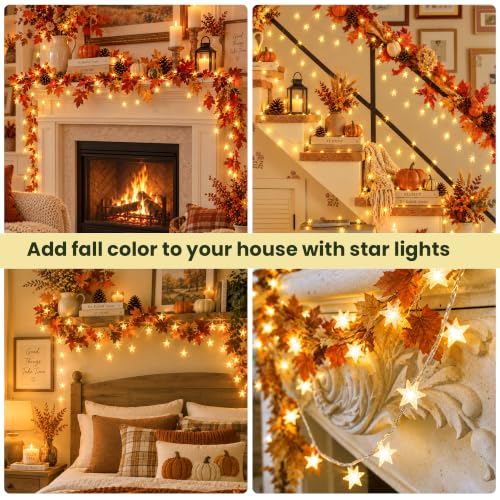 HEYFUNi 39FT 100LED Star String Lights Plug in, Twinkle Lights with Remote - color: Warm White, size: 100 LED-Plug