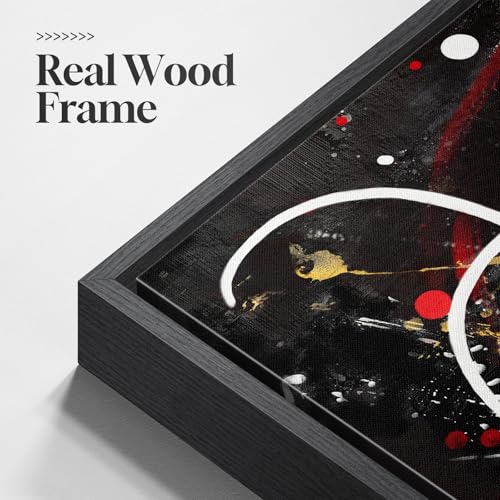 Extra Large Framed Black and White Abstract Wall Art for Living Room, 30x60 - color: Black White Red C, size: 60"L x 30"W