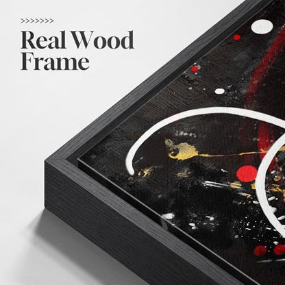 Extra Large Framed Black and White Abstract Wall Art for Living Room, 30x60 - color: Black White Red C, size: 60"L x 30"W