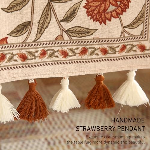 ISAENNE Designer French Linen Table Runner,71"x12"-Alvarado A - color: Alvarado a, size: 12X71 Inches