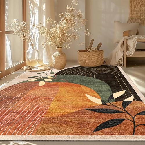 MUJOO 5x7 Area Rugs Washable Non Slip Mid Century Modern Terracotta - color: Terracotta（modern）, size: 5' x 7' (Rectangular)