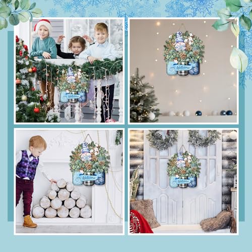 Christmas Decor Wreath for Front Door Xmas Door Sign, Snowflake - style: Snowflake