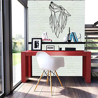 DEKADRON Metal Wall Art - Geometric Wolf - 3D Wall Silhouette Metal Wall Decor Home Office Decoration Bedroom Living Room Decor Sculpture (17" W x 29" H/46x74cm) - size: 29"L x 17"W