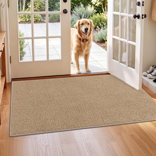 HEBE Area Rug for Entryway 3'x5', Washable Non Slip Boho Bedroom Rug - color: Tan, size: 3' x 5' (Rectangular)