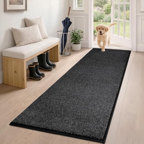 PURRUGS Hallway Runner Rug, 24" x 59", Heathered Charcoal - color: Heathered Charcoal, size: 24" X 59" (Runner)