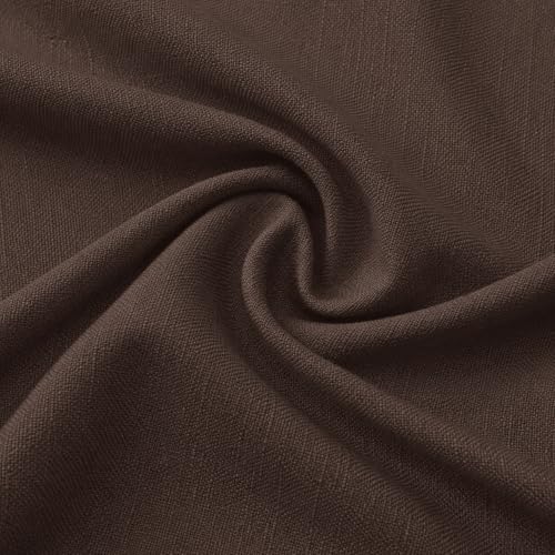 Meekio Linen Blend Throw Pillow Covers 18x18 Set of 2, Brown - color: Brown, size: 18" x 18" (Pack of 2)