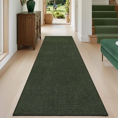 DEXI Hallway Runner Rug 30x84, Non Slip Long Rug for Entryway, Olive Green - color: Olive Green, size: 30" X 84" (Runner)