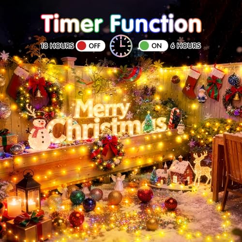 KNONEW 532FT 1600LED Green Wire Outdoor Fairy Lights Plug in Warm White - color: Warm White, size: 532FT 1600 LED Green Wire