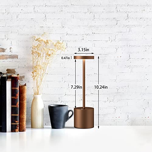 TBBGA LED Cordless Table Lamps Set of 2, 5000mAh Rechargeable Table Light - color: Brown2