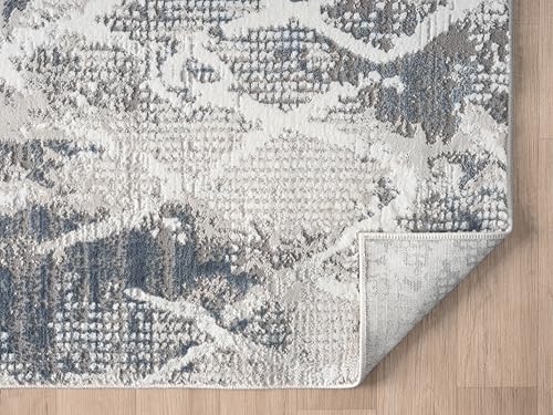 2x7 Blue Modern Geometric Area Rug for Living Room, Bedroom - color: 1003 - Blue, size: 2' x 7' (Rectangular)