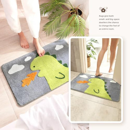 Molesun Dinosaur Bath Mat 20x31, Soft Absorbent Microfiber Bath Rugs - color: Dinosaur, size: 20" x 31"