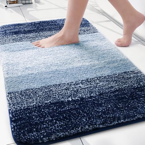 Arotive Microfiber Bathroom Rugs, Shaggy Soft Absorbent Bath Rug, 30x20 - color: Airy Blue, size: 30" X 20"