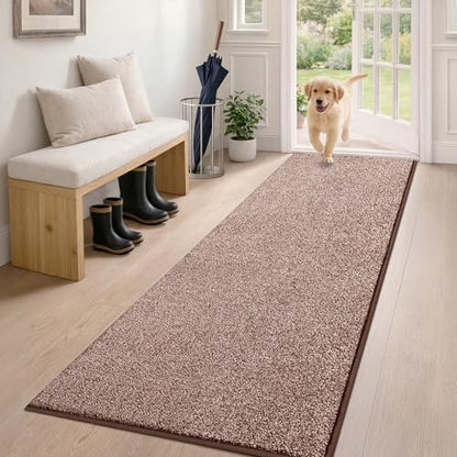 PURRUGS Hallway Runner Rug, 24" x 59", Brown-Light Cream - color: Brown-light Cream, size: 24" X 59"