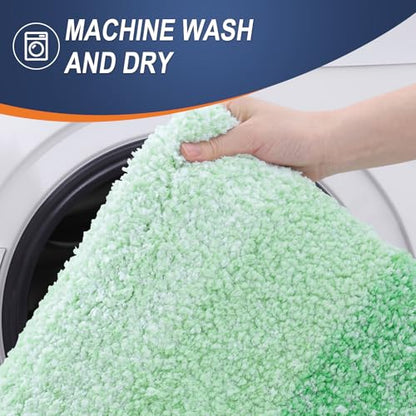 OLANLY Small Bathroom Rugs 24x16, Extra Soft Absorbent Microfiber Bath Rugs - color: Green, size: 24" X 16"