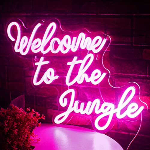 Welcome to the Jungle Neon Sign Pink Led Word Light for Wall Decor - color: Colorful-A-jungle pink