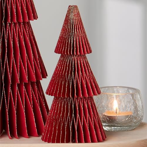 Your Heart's Content Set of 3 Red Honeycomb Paper Trees (Medium Set 3 Red) - color: Medium Set 3 Red