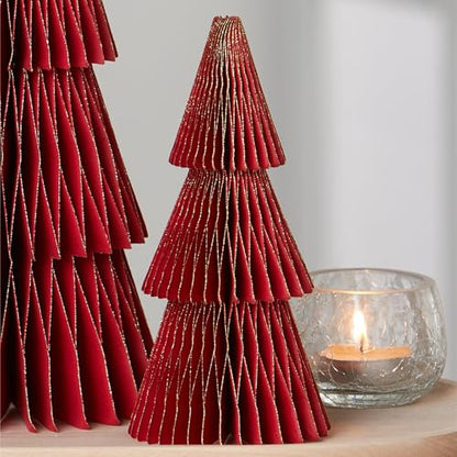 Your Heart's Content Set of 3 Red Honeycomb Paper Trees (Medium Set 3 Red) - color: Medium Set 3 Red