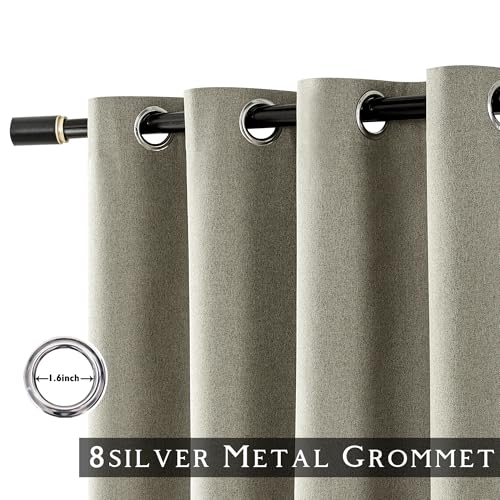 ChrisDowa Sand Blackout Curtains 45 Inches Long 2 Panels for Bedroom - color: Sand, size: 52"W x 45"L (Pack of 2)