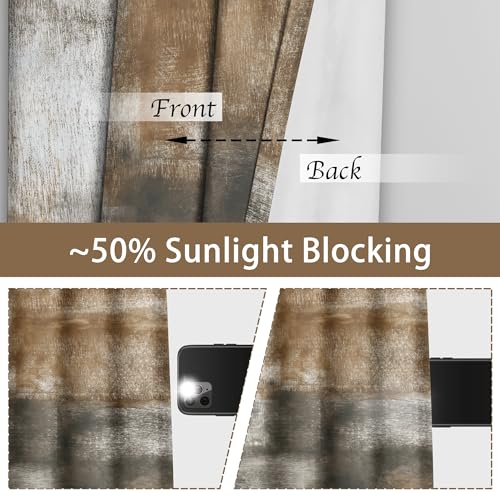 Tan Abstract Curtains for Living Room Bedroom, 42W x 63L, 2 Panels - color: Tan, size: 42"W x 63"L (Pack of 2)