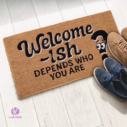 Funny Coir Door Mats Outside and Inside, Welcome, 17 x 30 in - color: Welcome