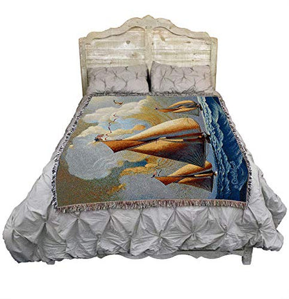 Pure Country Weavers Searam, Angel's Pet and Pickpocket Blanket by Charles Wysocki - Early America Coastal Ocean Beach Gift Tapestry Throw Woven from Cotton - Made in the USA (72x54) - color: Searam