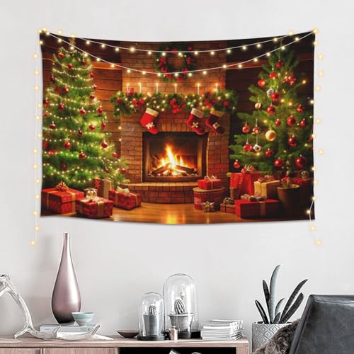 mutakin Christmas Tapestry Wall Hanging Aesthetic For Bedroom Living Room Dorm - color: Christmas