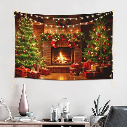 mutakin Christmas Tapestry Wall Hanging Aesthetic For Bedroom Living Room Dorm - color: Christmas