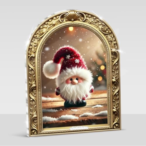 Cute Santa Figurine Framed Christmas Sign Table Decorations - color: SANTA10