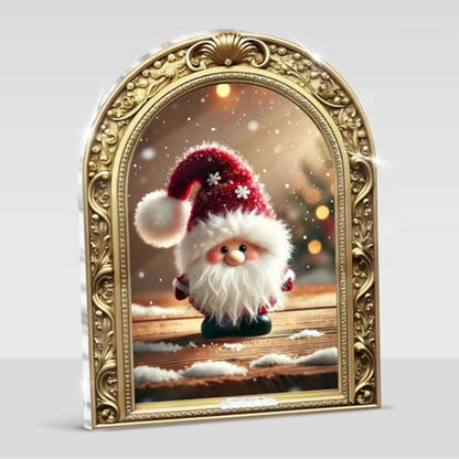 Cute Santa Figurine Framed Christmas Sign Table Decorations - color: SANTA10