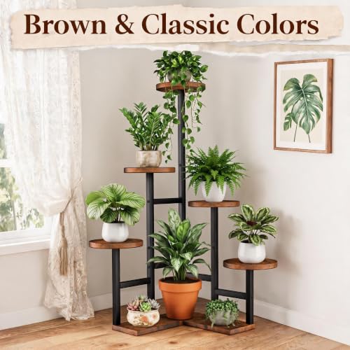 GEEBOBO 6 Tiered Plant Stand Indoor - color: 6 Tier-Brown