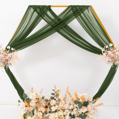 Sheer Gauze Wedding Arch Draping Fabric 29" x 20 FT 1 Panel Moss Green - color: Olive Green, size: 29"w x 240"l (Pack of 1)