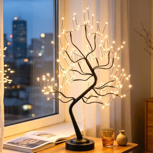 FUCHSUN 108 LED Tabletop Tree Lights, Lighted Artificial Twinkle Tree Lamp - color: Warm White