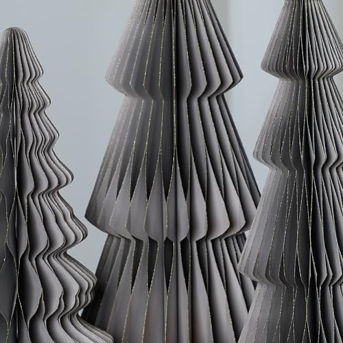 Your Heart's Content Honeycomb Paper Trees, Set of 3 (Large Set 3 Gray) - color: Large Set 3 Gray