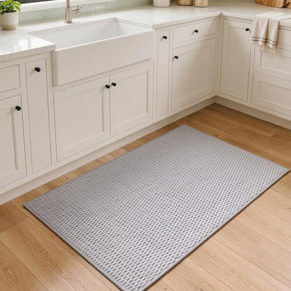 Sunfly 2x3 Entryway Rug with Non Slip Rubber Backing Light Grey - color: Light Grey, size: 2' x 3' (Rectangular)