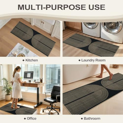 Kitchen Mats Sets of 2 PCS, Non Slip Washable Kitchen Floor Mats - color: Rainbow, size: 17.3"x47"
