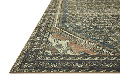 Loloi Magnolia Home Banks Denim/Clay 2'-0" x 5'-0" Accent Rug - color: Denim / Clay, size: 2' x 5' (Rectangular)