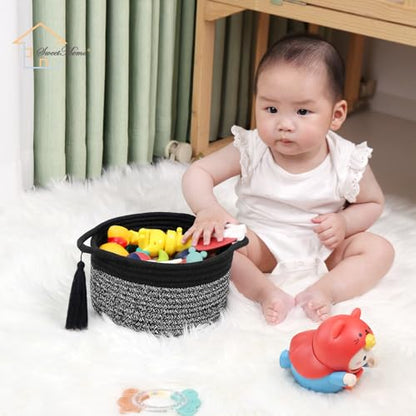 Small Gift Basket Empty to Fill, Gift Bag & Ribbon, Black Gray - color: Gray Black, size: 1 Pack