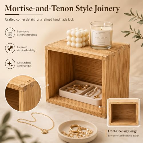 8 Pack Pine Wood Buffet Risers, Multi-Size Food Display Stands