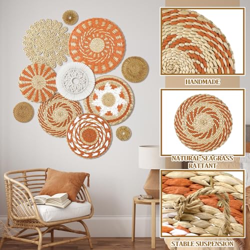 Tatuo 11 Pcs Boho Wall Basket Decor Woven Wall Hanging Art, Delicate - style: Delicate