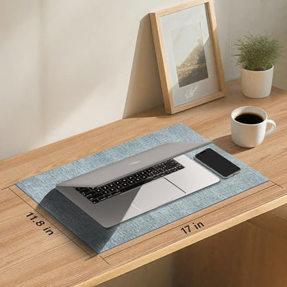 DOLOPL Placemats Set of 6, Reversible Faux Leather Place Mats, Dusty Blue - color: Dusty Blue, size: Set of 6